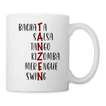 Tanzen Bachata Salsa Tango Kizomba Merengue Swing - Tasse - Weiß - Rechts
