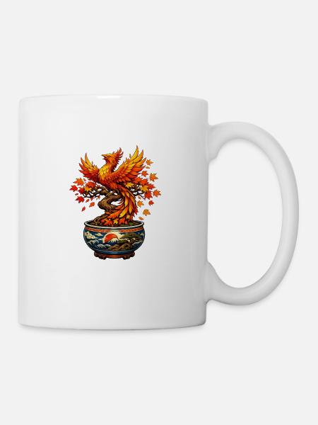 Phönix im Herbsttopf - Tasse - Weiß