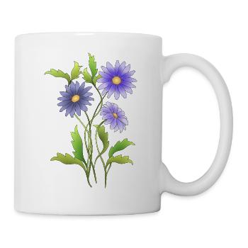 Blumen - Tasse - Weiß - Rechts
