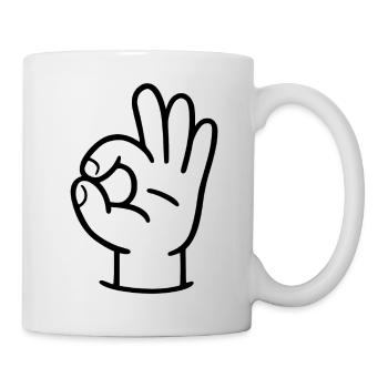 OK Zeichen - Tasse - Weiß - Rechts