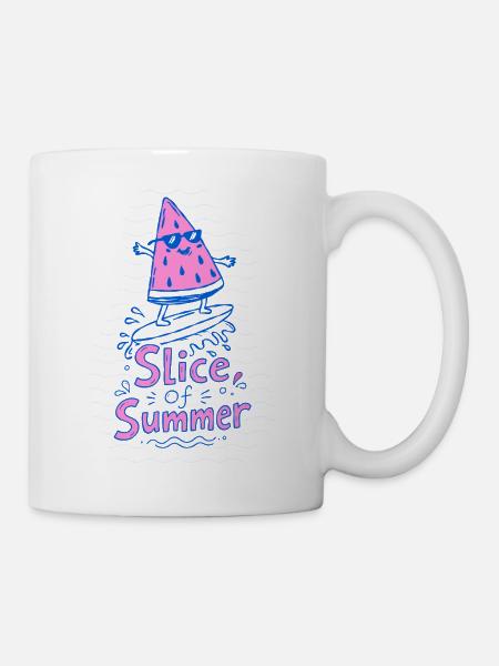 Un Gribouillis de Surf de Pastèque Tranche d’Été - Mug blanc - blanc
