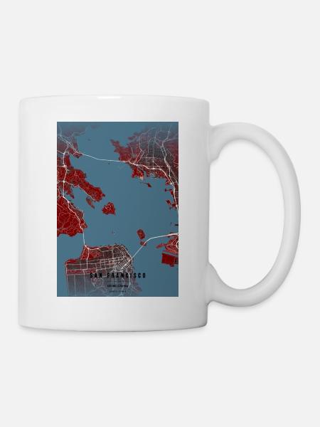 Stylized map of San Francisco - Mug - white