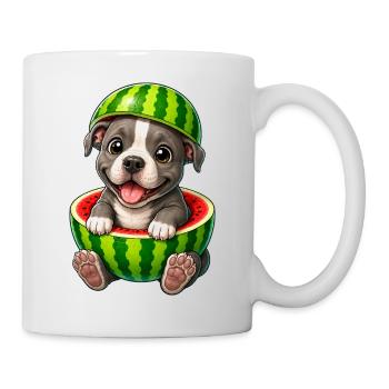 Depicts a playful animal character, highlights tre - Tasse - Weiß - Rechts