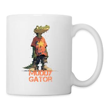 Muddy Gator - Crocodile drôle au regard noir - Mug blanc - blanc - Droite