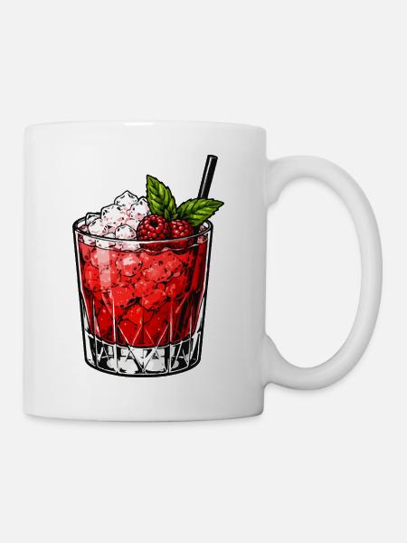 Beeren-Cocktail Glas mit Minze - Tasse - Weiß