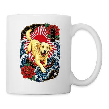 Labrador Retriever im Japan Tattoo Stil - Tasse - Weiß - Rechts