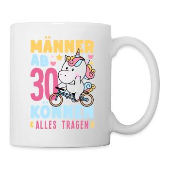 Männer Ab 30 Einhorn Humor - Tasse - Weiß - Rechts