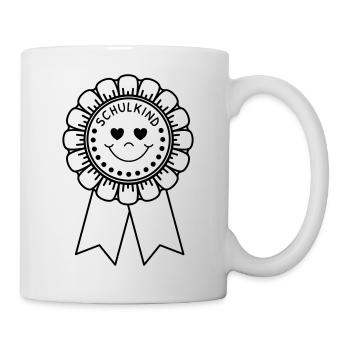 Schulkind Orden mit Herzen - Tasse - Weiß - Rechts