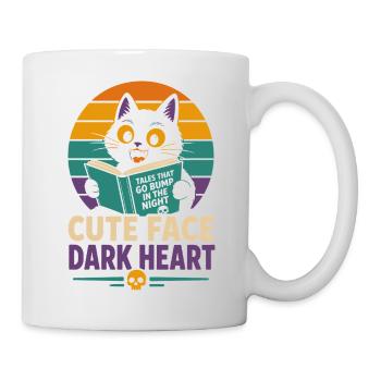 Chat d’horreur au visage mignon au cœur sombre - Mug blanc - blanc - Droite