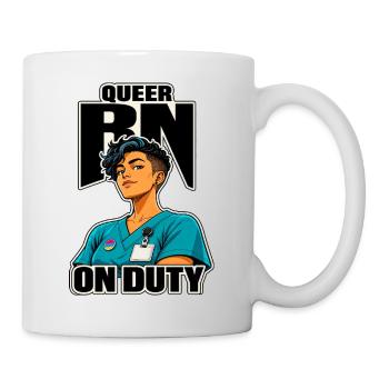 RN pride infirmier queer infirmière en service, badge buddy nurse gift - Mug blanc - blanc - Droite