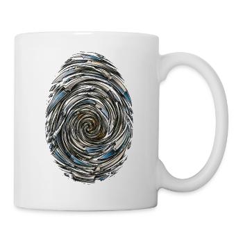 Metallwirbel Spirale Muster - Tasse - Weiß - Rechts