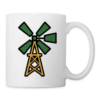 Graphique de parc éolien - Mug blanc - blanc - Droite