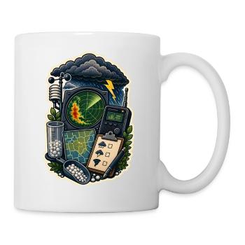 Carte d’observation des tempêtes Nuages radio - Mug blanc - blanc - Droite