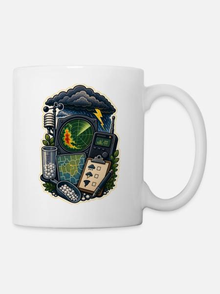 Sturmbeobachtung Karte Funkgerät Wolken - Tasse - Weiß