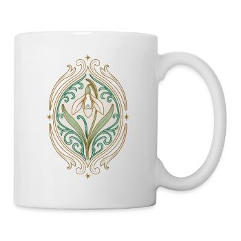 Jugendstil Iris Ornament - Tasse - Weiß - Rechts