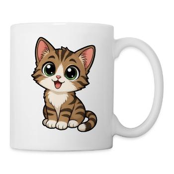 Chat mignon - Mug blanc - blanc - Droite