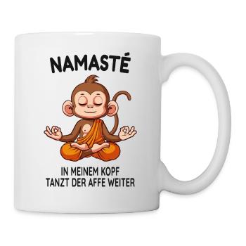 Namasté – Der Affe tanzt im Kopf - Tasse - Weiß - Rechts