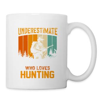 Never Underestimate an Old Man Who Hunts - Tasse - Weiß - Rechts