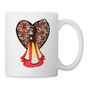 Boho Floral Dancer in Vintage Dress - Mug - white - Right