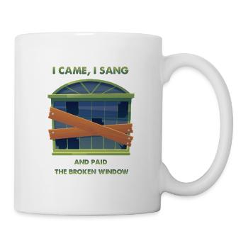 Ich kam, ich sang: zerbrochenes Fenster - Tasse - Weiß - Rechts