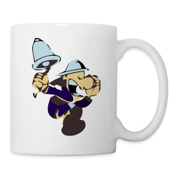 Dessin animé de crieur drôle avec une cloche - Mug blanc - blanc - Droite
