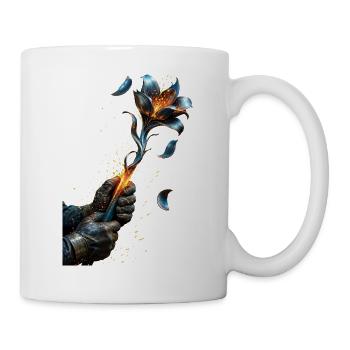Elektrisch Blaue Glutblume - Tasse - Weiß - Rechts