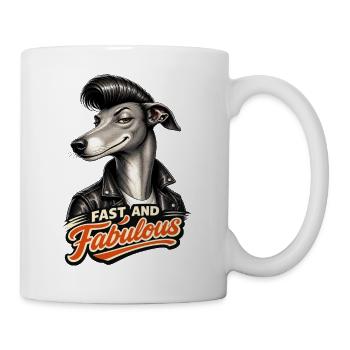 Lévrier avec pompadour - Mug blanc - blanc - Droite