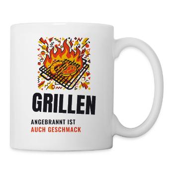 Grillen Angebrannt Ist Auch Geschmack BBQ - Tasse - Weiß - Rechts