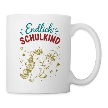 Endlich Schulkind - Tasse - Weiß - Rechts