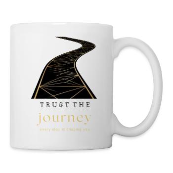 Trust the Journey Motivational Road Design - Tasse - Weiß - Rechts