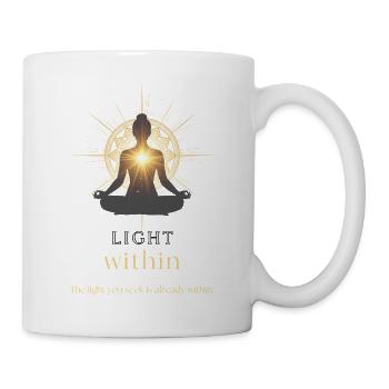 LIGHT WITHIN – Meditation & Achtsamkeitsmotivation - Tasse - Weiß - Rechts
