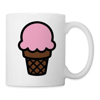 Eiscreme Waffel Icon - Tasse - Weiß - Rechts