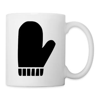 Winter Handschuh Icon – Minimalistisches Fäustling - Tasse - Weiß - Rechts