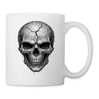 Cracked Skull Gothic Horror-Grafik - Tasse - Weiß - Rechts