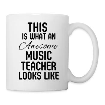 Musiklehrer-Wertschätzung Grundschulgeschenk - Tasse - Weiß - Rechts