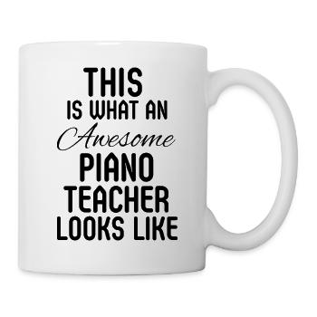 Klaviermusiklehrer-Wertschätzungsgeschenk von der Schülerin - Tasse - Weiß - Rechts