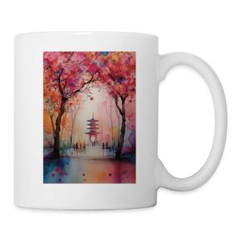 Herbstpagode in Blüte - Tasse - Weiß - Rechts