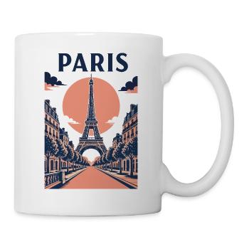 Paris Eiffel Sonnenuntergang - Tasse - Weiß - Rechts