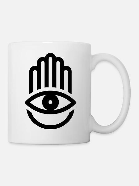 Hand von Fatma Hamsa - Tasse - Weiß