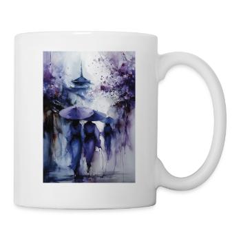 Blue Umbrellas in Purple Rain - Mug - white - Right