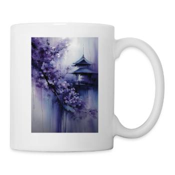 Purple Pagoda and Flowers - Mug - white - Right