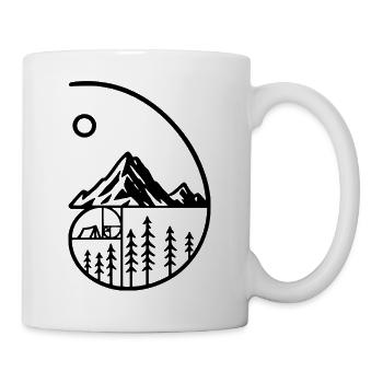 Mountain Camping Nature Minimalist - Mug - white - Right