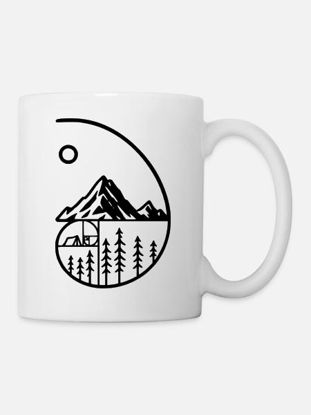 Bergcamping Naturminimalismus - Tasse - Weiß