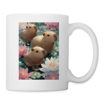 Pastel lotus capybaras - Mug - white - Right