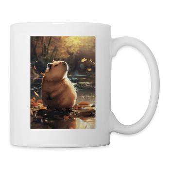 Autumn marmot in reflection - Mug - white - Right