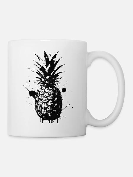 Pineapple Spray Black - Tasse - Weiß