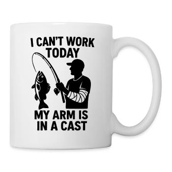 Funny Angler Saying: My Arm Is in a Cast - Mug - white - Right