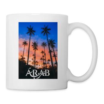 Soirée palmier au coucher du soleil - Mug blanc - blanc - Droite