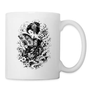 Geishas japonaises dans le style tatouage Irezumi - Mug blanc - blanc - Droite