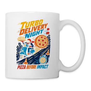 Turbo Pizza Delivery at Night - Mug - white - Right
